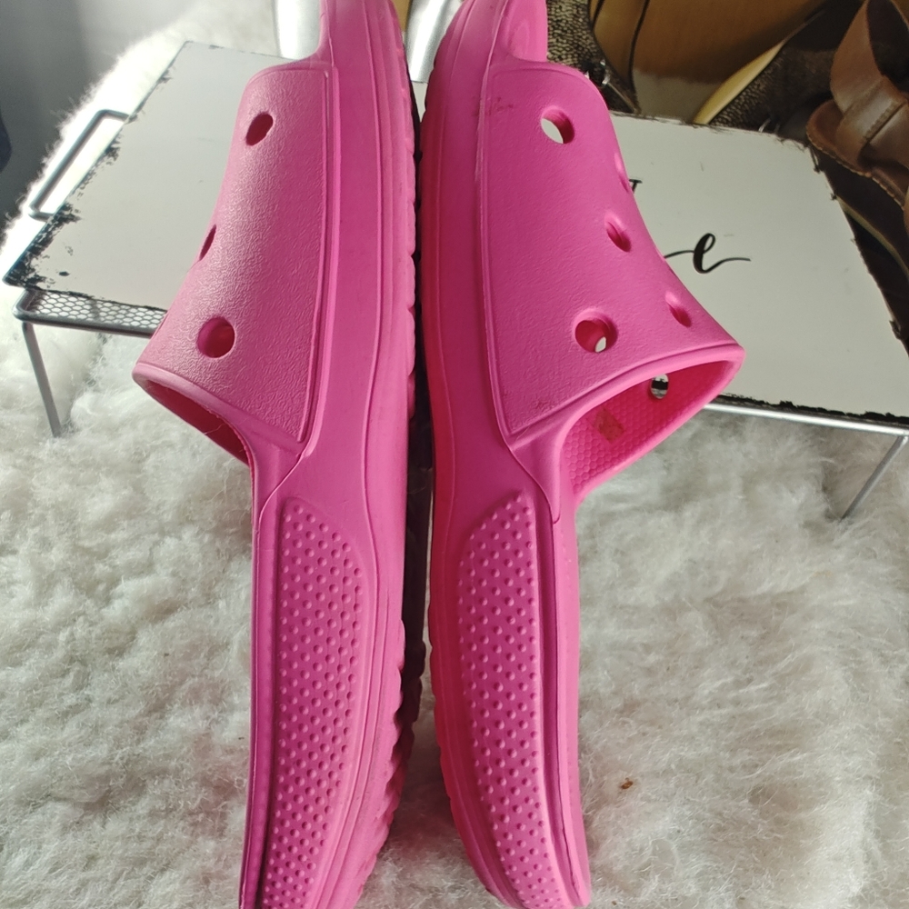 Crocs Classic Slides Men's Size 8 Women’s Size 10 Taffy Pink Unisex - Picture 9 of 11